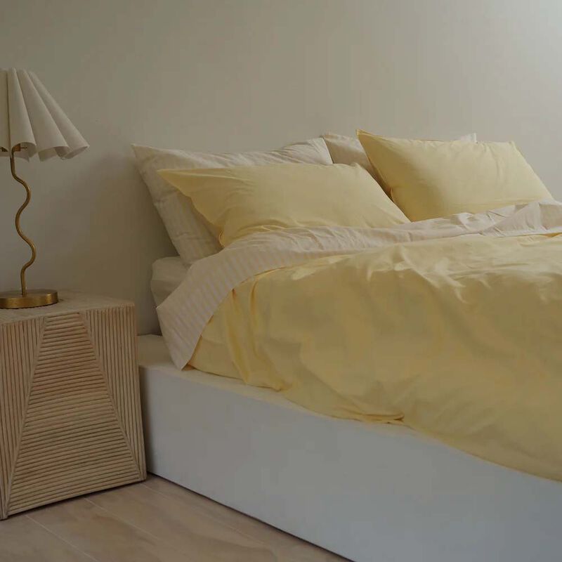 Home Lab 100% Stonewashed Cotton Stripe Sheet Set image number 2